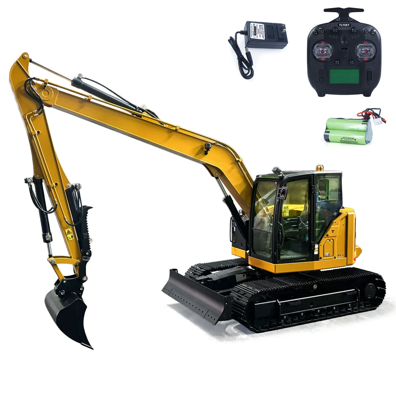 1/14 RC Hydraulic Excavator C308 Extended Arm Radio Control Diggers 4-way Valve Construction Vehicle Trucks Cars Model for Adult