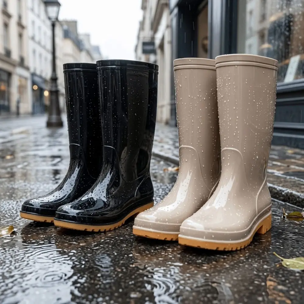 Non-slip Women's Long Rain Boots Waterproof High-Top Garden Rain Shoes Lightweight Durable Water Shoes For Outdoors,Kitchen,Work