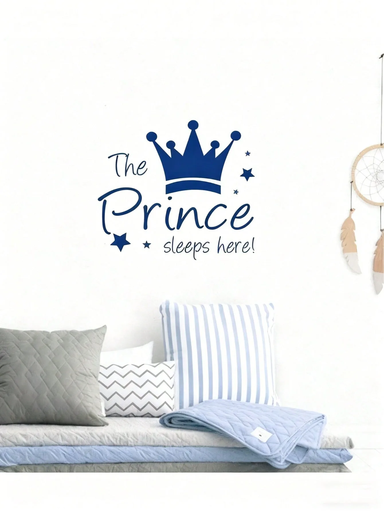Removable Princess Crown Wall Sticker The Princess Sleeps Here Lettering Decal Baby Girl Bedroom Nursery Decoration
