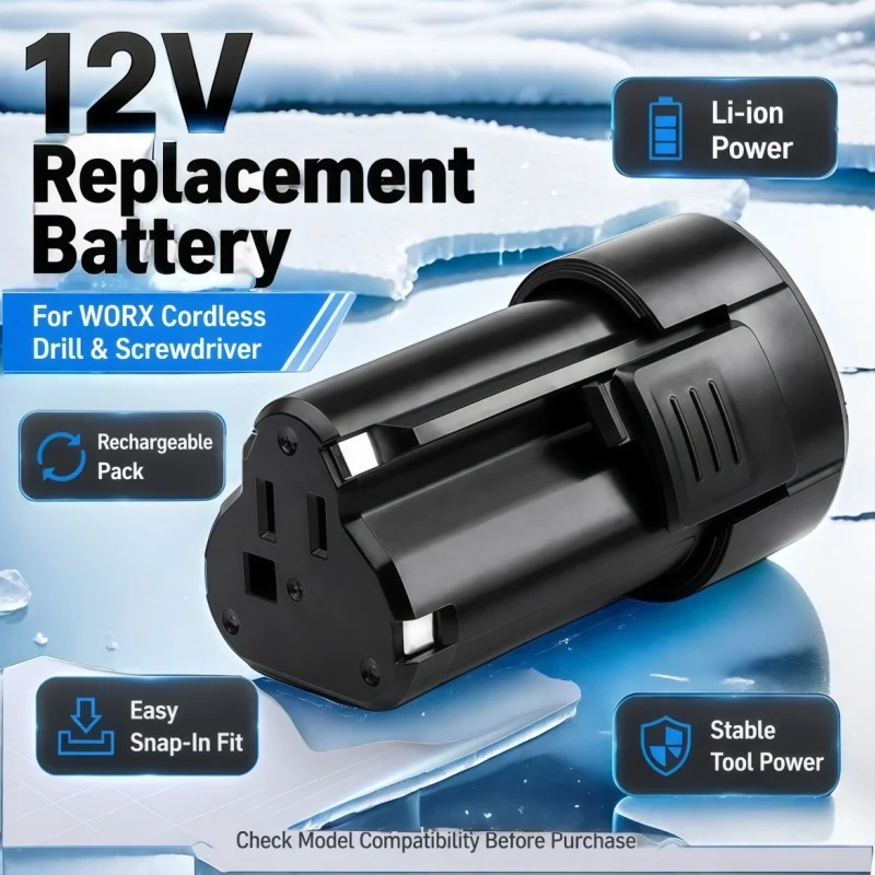 WORX12V universal 3.0Ah lithium battery with built-in BMS, solid and durable battery life for all models