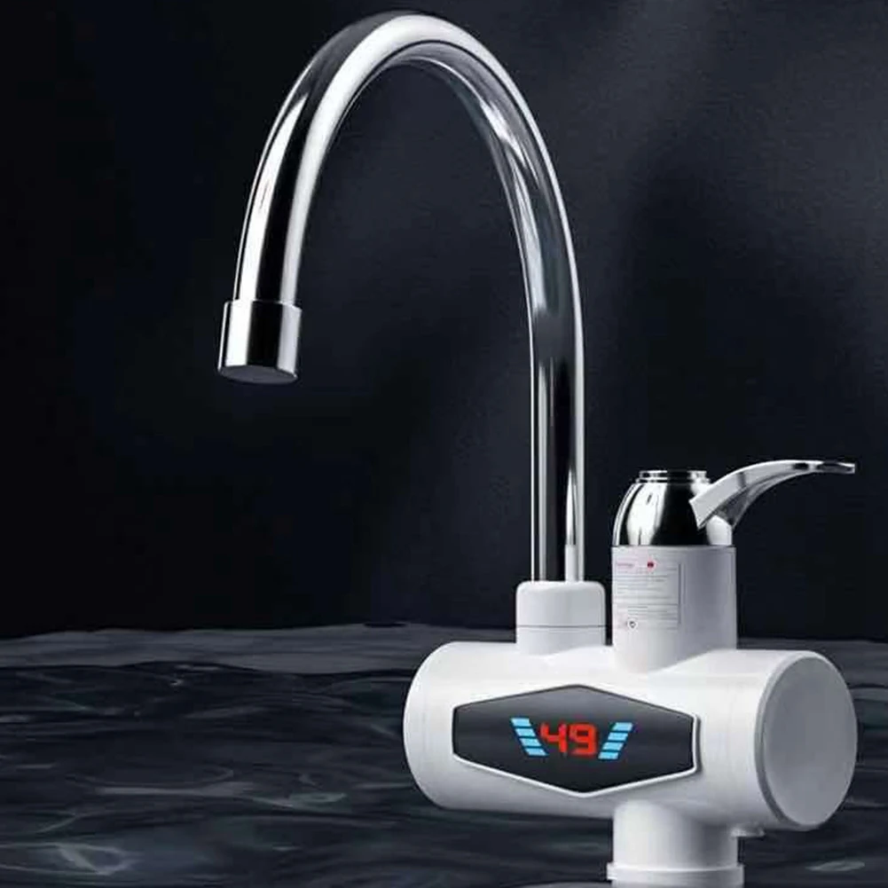 3000W Newest Water Heater Water Heater Tankless Instantaneous Faucet Tap Hot Water LED Digital EU Plug