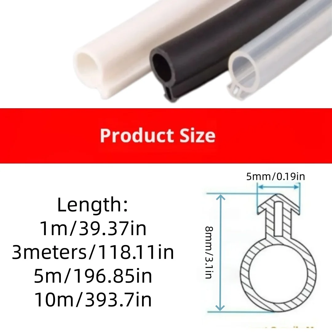 O-Shaped Plastic Steel Door Window Sealing Strip Rubber Kerf Weather Stripping Card Slot Seals Hollow Bulb Barb Tubular