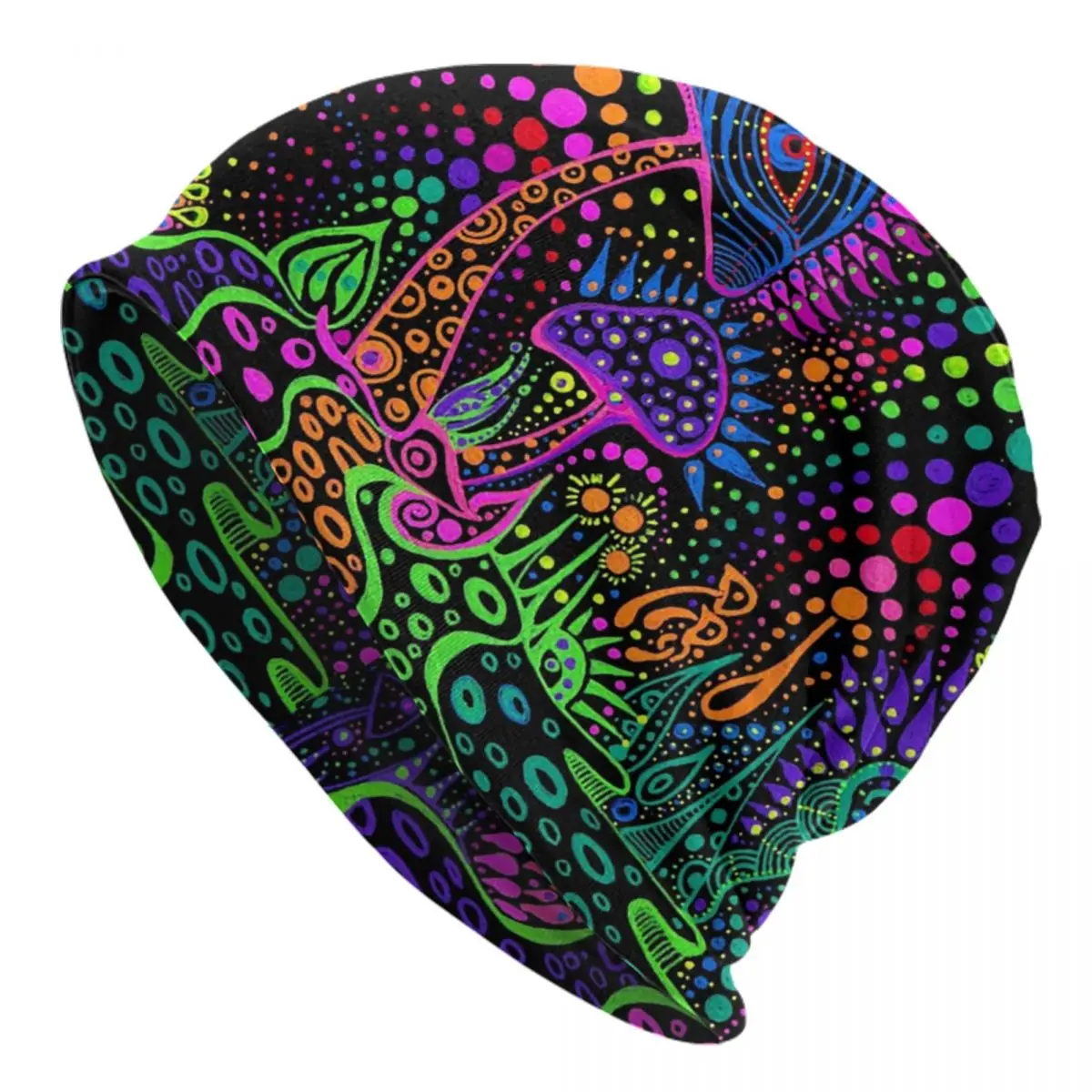 Psychedelic Magic Mushrooms Print Lava Skullies Beanies Caps Streetwear Winter Warm Women Men Knitting Hats Adult Bonnet Hats