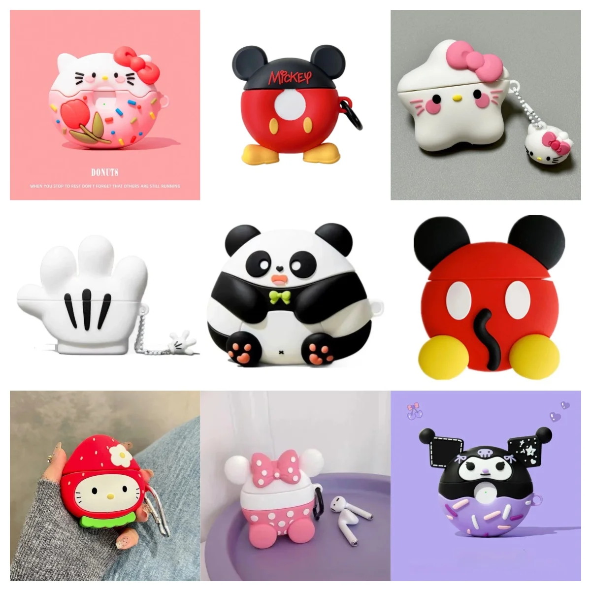 New AirPods 4 Cute 3D Cartoon Earphone Cover AirPods Pro 2 Pro 3 2 1 Silicone Scratch Protection Soft Case