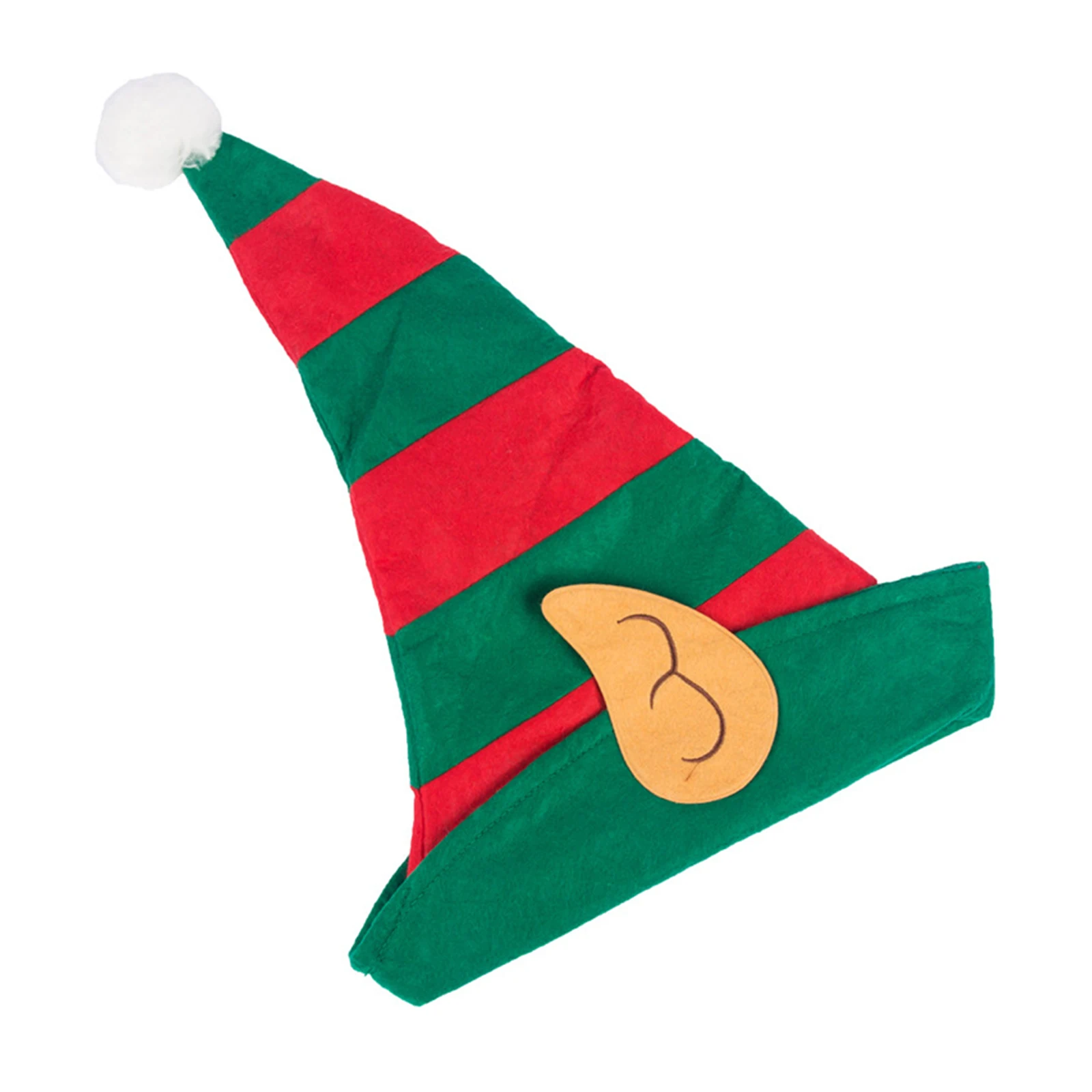 1 قطعة سانتا مساعد عيد الميلاد تأثيري قزم مهرج قبعة مزينة مع آذان مرفقة قبعة للجنسين عطلة قبعة زينة عيد الميلاد