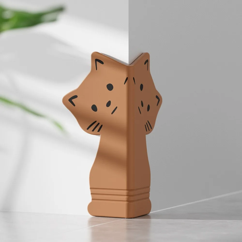 

New Cat Shape Skirting Protect Strip Self Adhesive Baby Safety Silicone Collision Pad Cartoon Soft Wall Corner Protector Bedroom