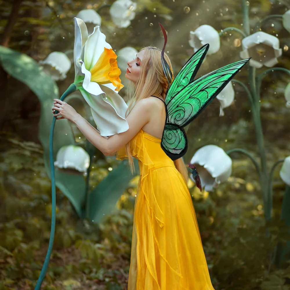 

Butterfly Wings For Girls Angel Wings Fairy Costume For Women Halloween Dress Up Party Favor Transparent Wings Princess Children