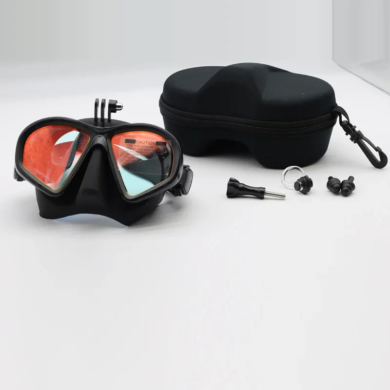 

Universal diving goggles, snorkeling mask, free-diving tempered glass anti-fog mask, men's and women's liquid silicone adjustabl