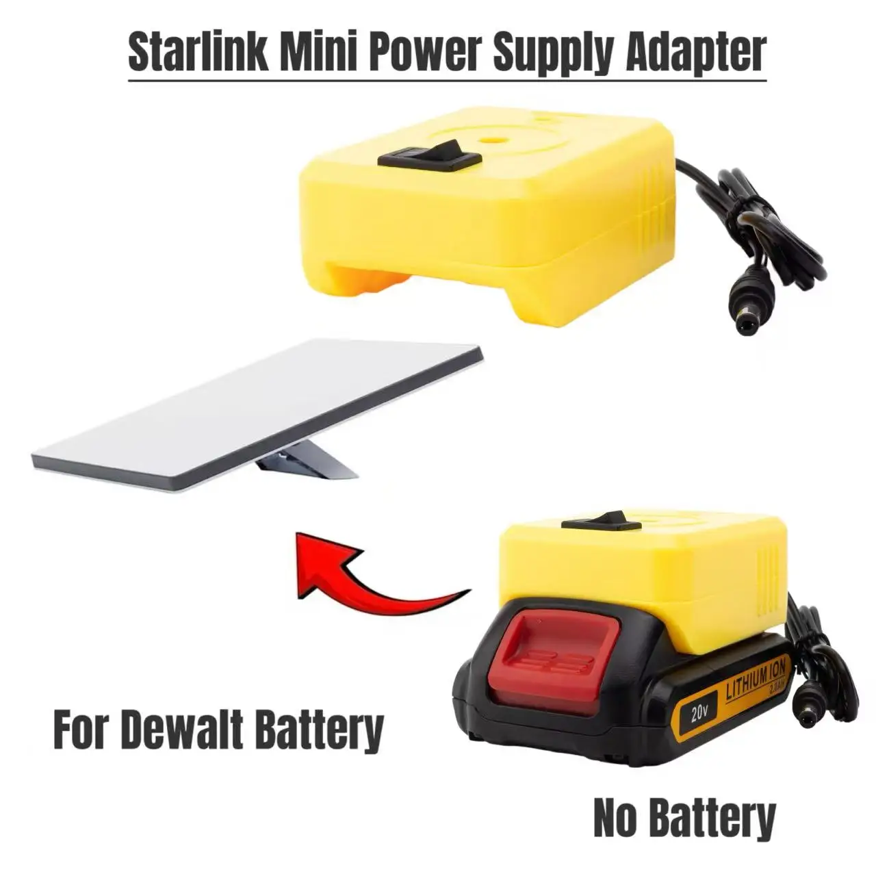 

Battery Extender Power Adapter Charging Converter for Dewalt Power Tools Battery To Starlink Mini Fast Charging Connection