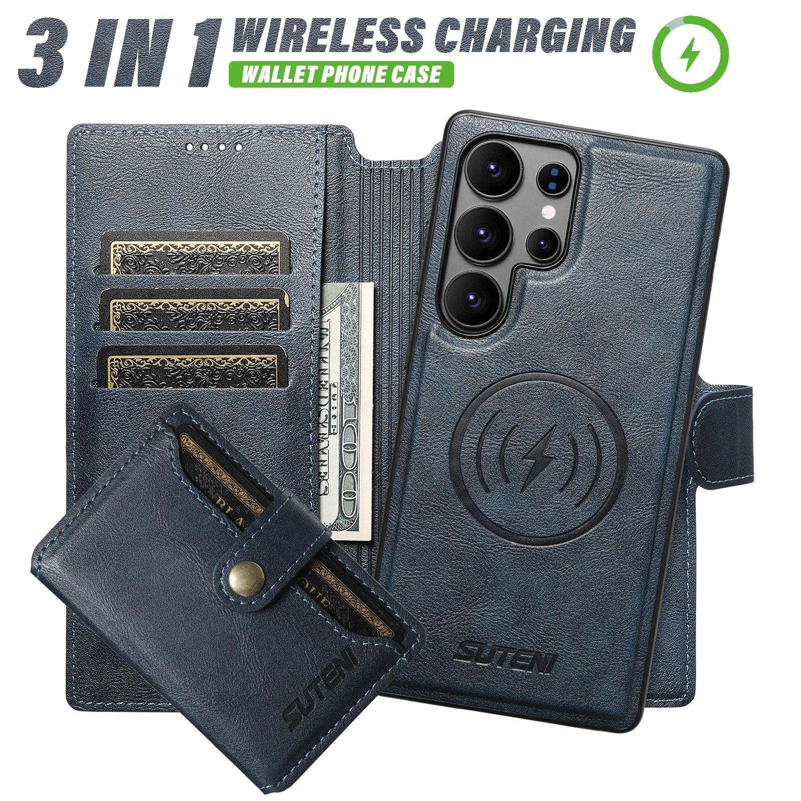 

Magnetic Card Slot Bracket Case for Samsung Galaxy S26 ultra,S25u,S24u,S23u,S22u Luxury Flip Leather Wallet Phone Cover