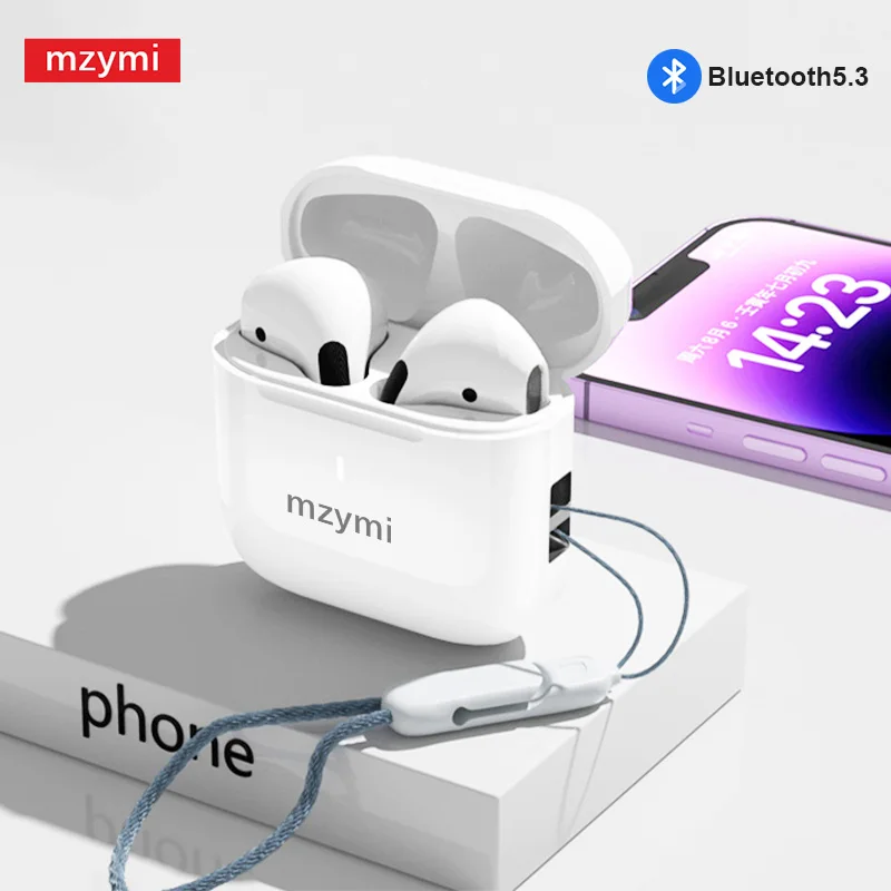 

mzymi AP05 True Wireless Headset Buds5 HiFi Stereo Sound Bluetooth5.3 Headset Sport Headphones with Mic For XIAOMI Android iOS