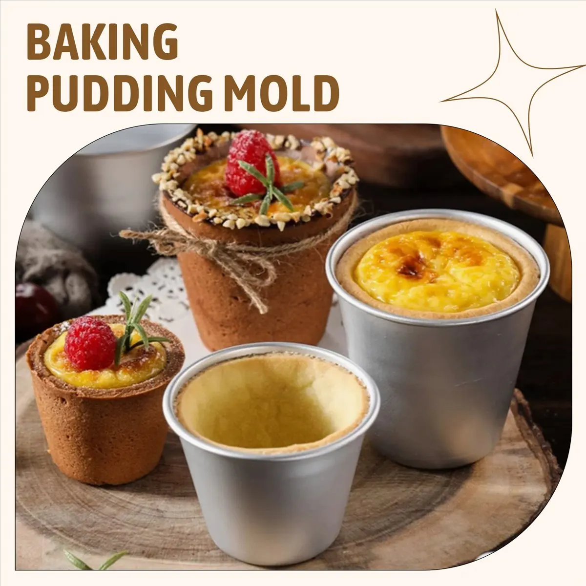 (ABKM) Moldes para Pudín, Mini Moldes para Hornear, Moldes para Tartaletas de Huevo, Moldes para Muffins, Moldes para Cupcakes y Tartas