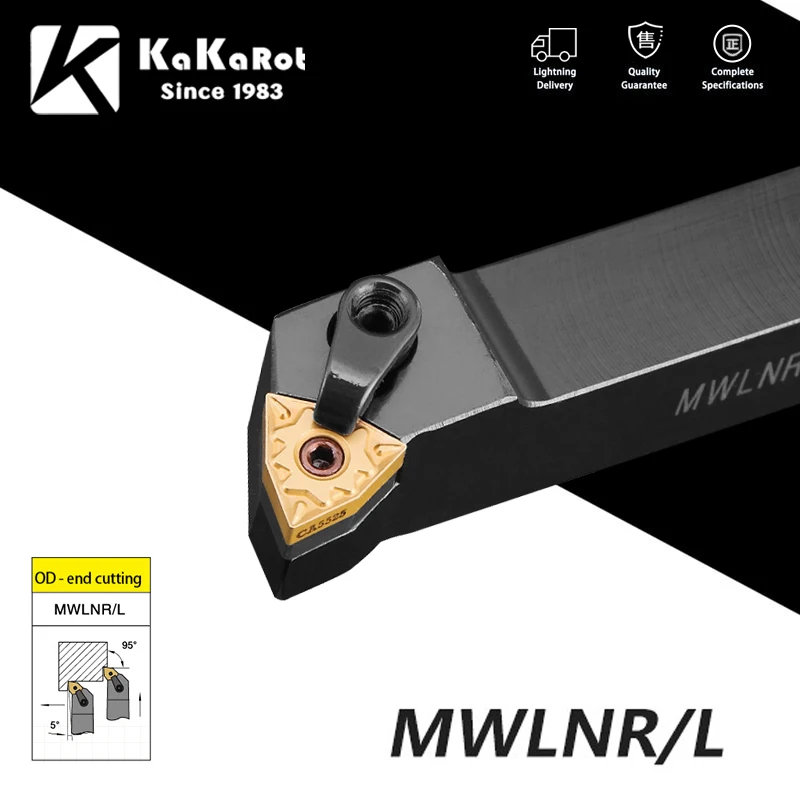 KaKarot MWLNR2020 MWLNR 1616 MWLNR2525 MWLNR32 WNMG Płytki węglikowe Tokarka Zestaw narzędzi skrawających CNC Zewnętrzny uchwyt na narzędzia tokarskie