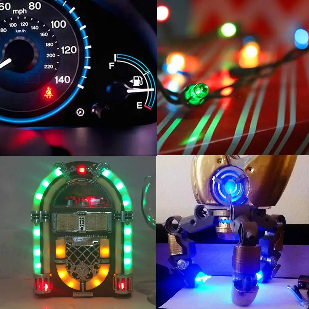 10sets 3mm Pre Wired LED Diodes Light Ordinary diode White Red Blue Green Yellow and Colorful Flash 3mm Plastic Holder