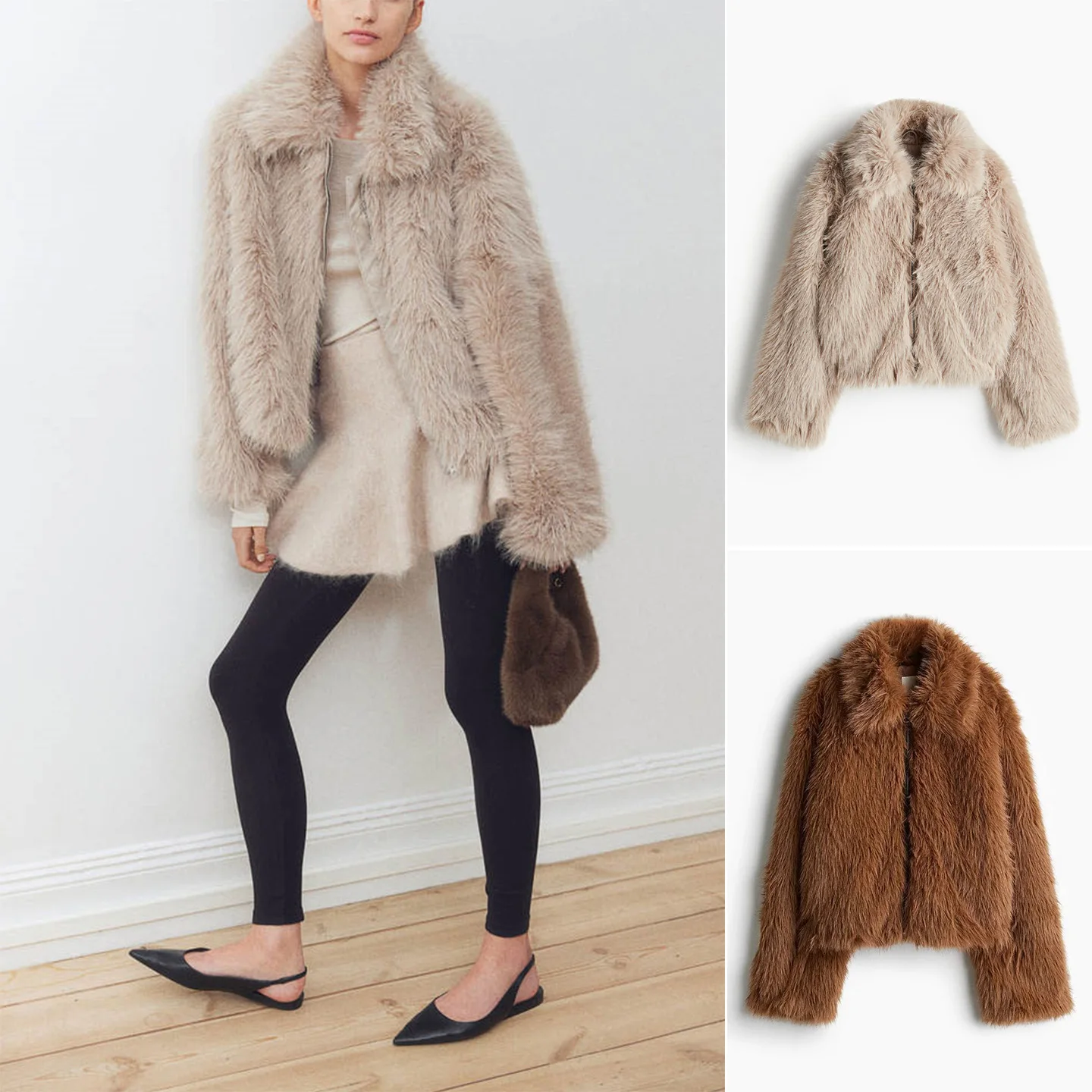

Lu Cisas Themed Loose Fur Collar Coat Casual Sle Warmth Guaranteed Faionable for Young Women High Waist pe