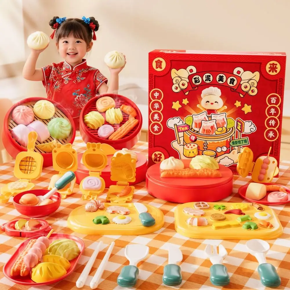 Chinees eten thema simulatie keuken speelgoed set gesimuleerd voedsel gekleurde klei schimmel fantasiespel speelgoed niet-giftig 12/24/36 stuks klei