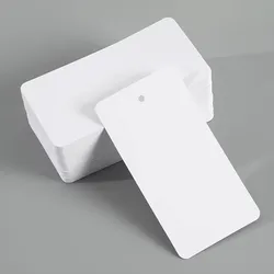 100pcs 4Size Round Square thickening PVC chromatic Hang tag Clothing Shoe bag label Gift Hang tag gift tag 5x5 cm 5x9cm