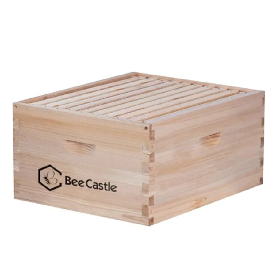 

Deep Brood Bee Hive Box, Langstroth Honey Bee Hive Include Beehive Frames and Waxed Foundations Unassembled