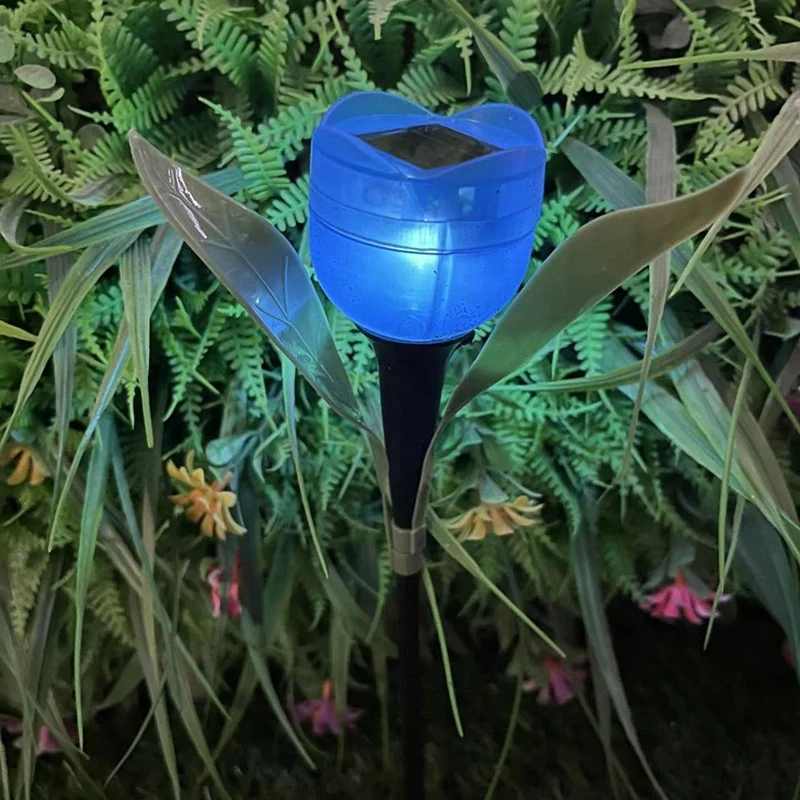 Lâmpada LED Solar Tulip Flower, impermeável, estaca, luzes de gramado, quintal, ao ar livre, decoração do partido, decoração do jardim, 10pcs