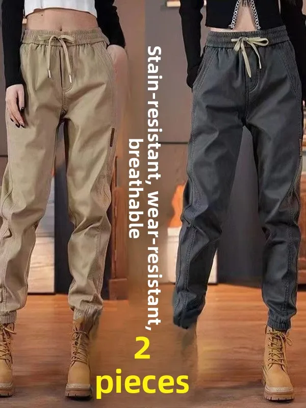 

Повседневная рабочая одежда American Sle, мужские двухсекционные летние тонкие модные свободные брюки с манжетами, износостойкие защитные брюки для труда...