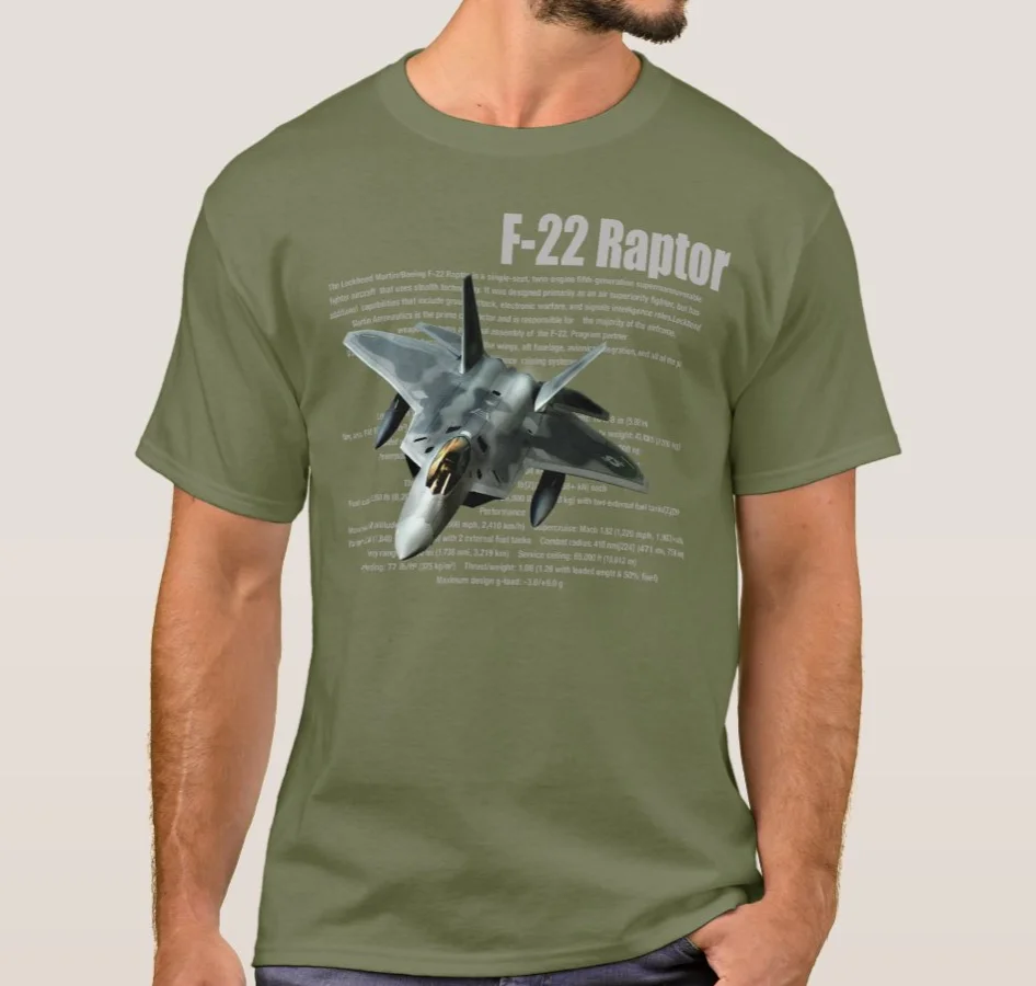 US Air Force F-22 Raptor Stealth Fighter T-Shirt. Summer Cotton Short Sleeve O-Neck Mens T Shirt New S-3XL