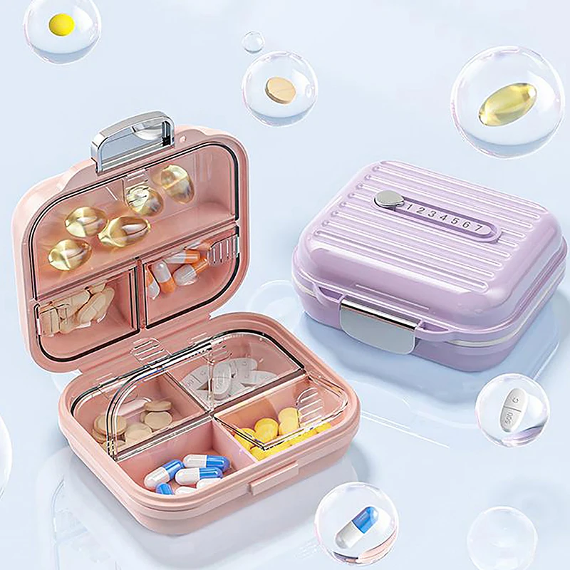 Pill Box Travel Mini Pill Box Lightweight 7 Compartment Medicine Pill Case Pill Box Medicine Organizer Medication Pill Organizer