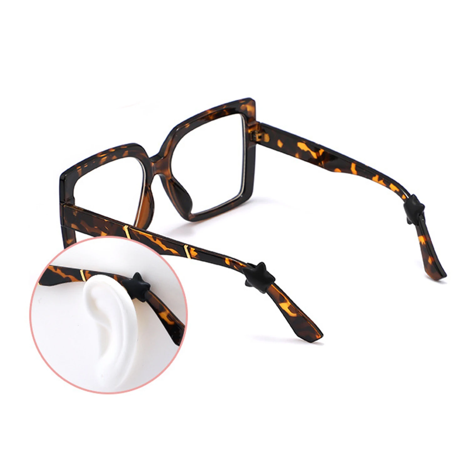 1 Pair Mini Silicone Glasses Anti Slip Moon Five-pointed Star Ear Hook Eyeglass Grip Temple Tip Holder Spectacle Eyewear