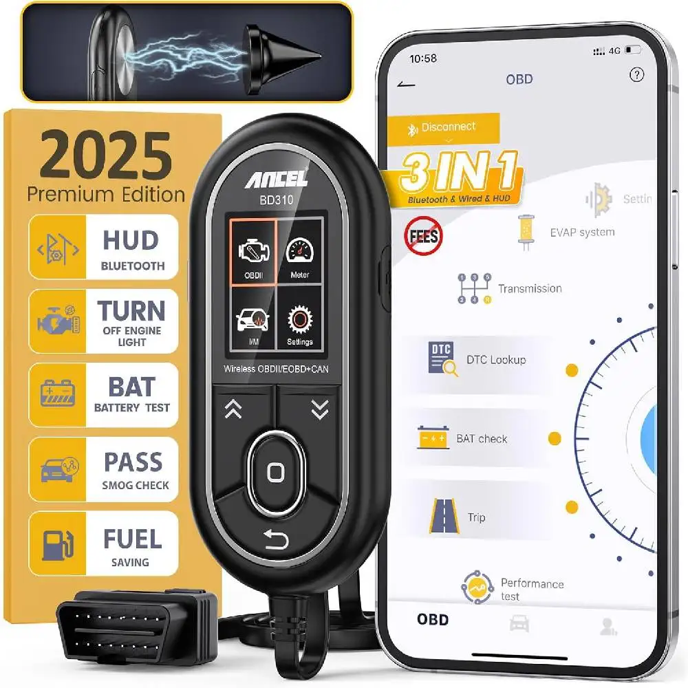 

ANCEL BD310 Bluetooth OBD2 Диагностический инструмент 3 в 1 OBD2 Сканер Bluetooth на базе приложения OBDII Инструмент сканирования для Android и iPhone