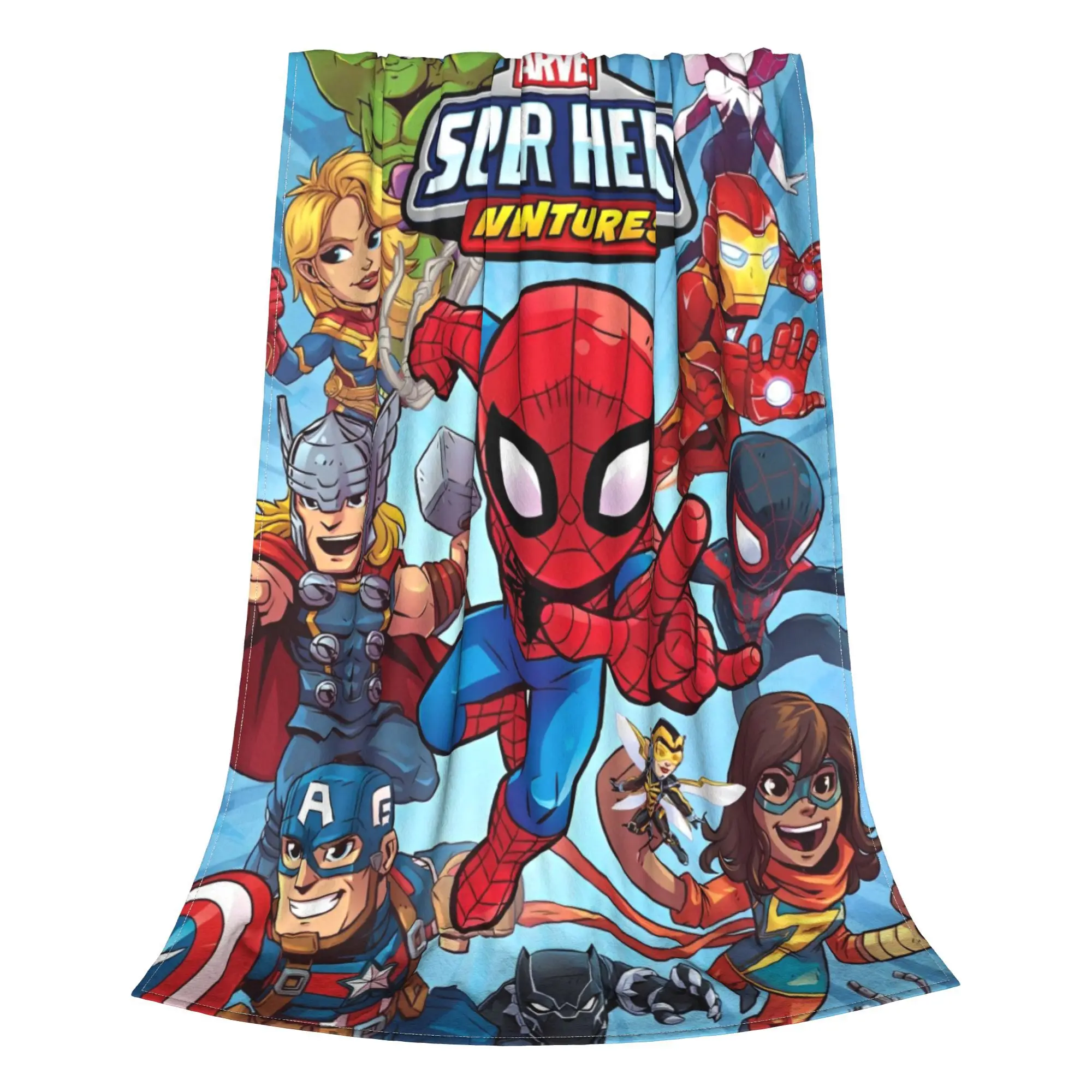 Superhero Avengers Assemble Blanket Flannel  Soft Throw Blankets for Airplane Travel Bedroom Quilt