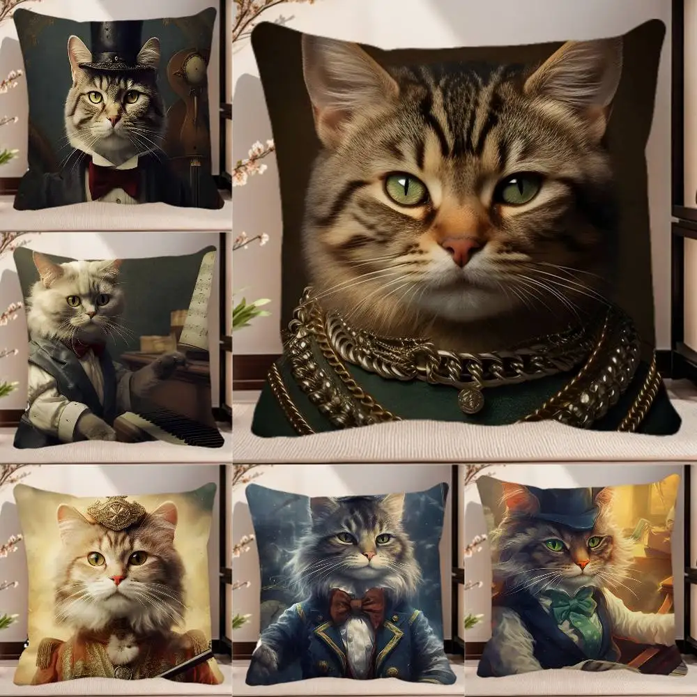 

Steampunk Interesting Animal Cat Parrot Pillow Case Square Pillow Bedroom Sofa Leisure Comfort Cushion Car Home Decoration