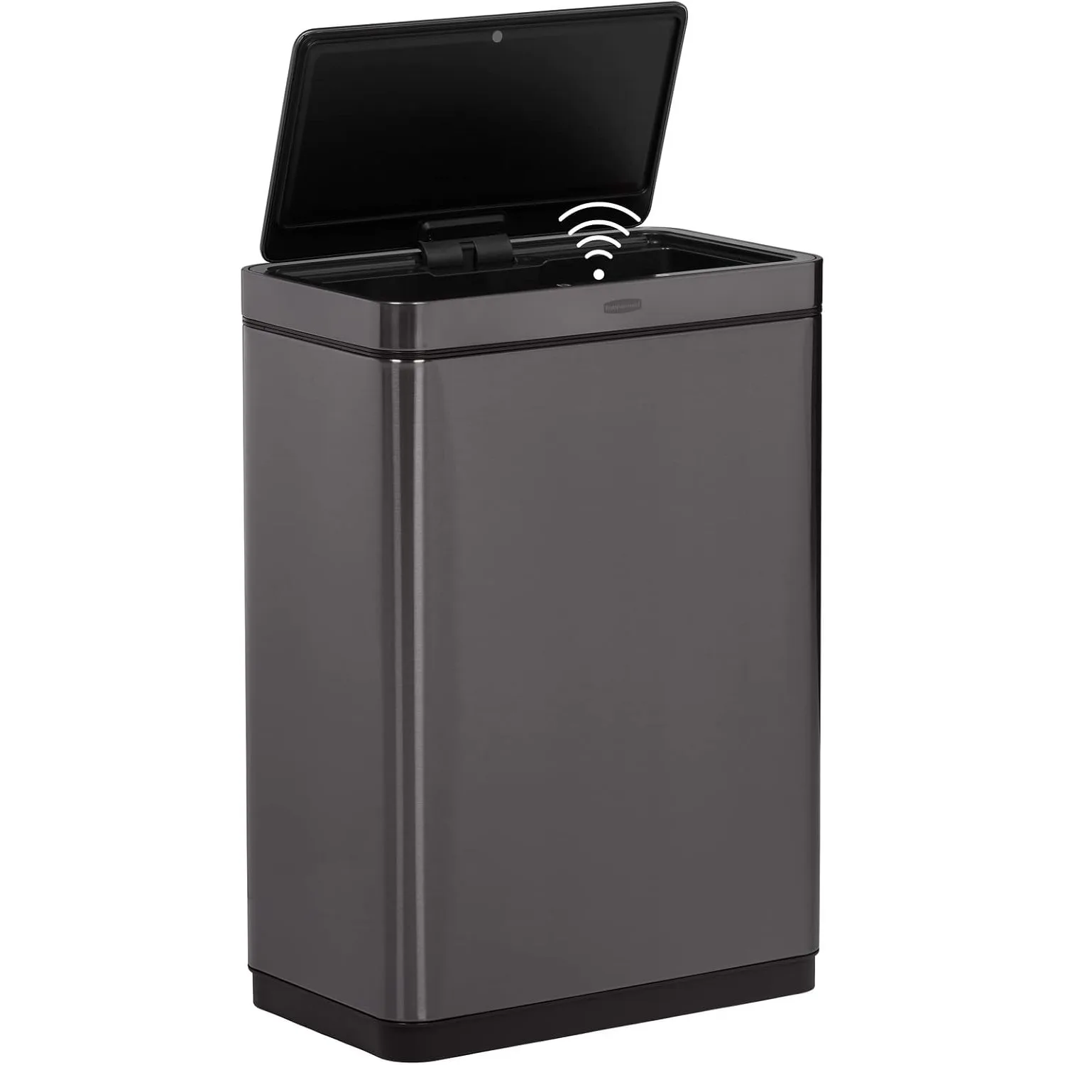 Rubbermaid Elite Stainless Steel Sensor Trash Can for Home and Kitchen Batteries Included 12.4 Gallon Charcoal