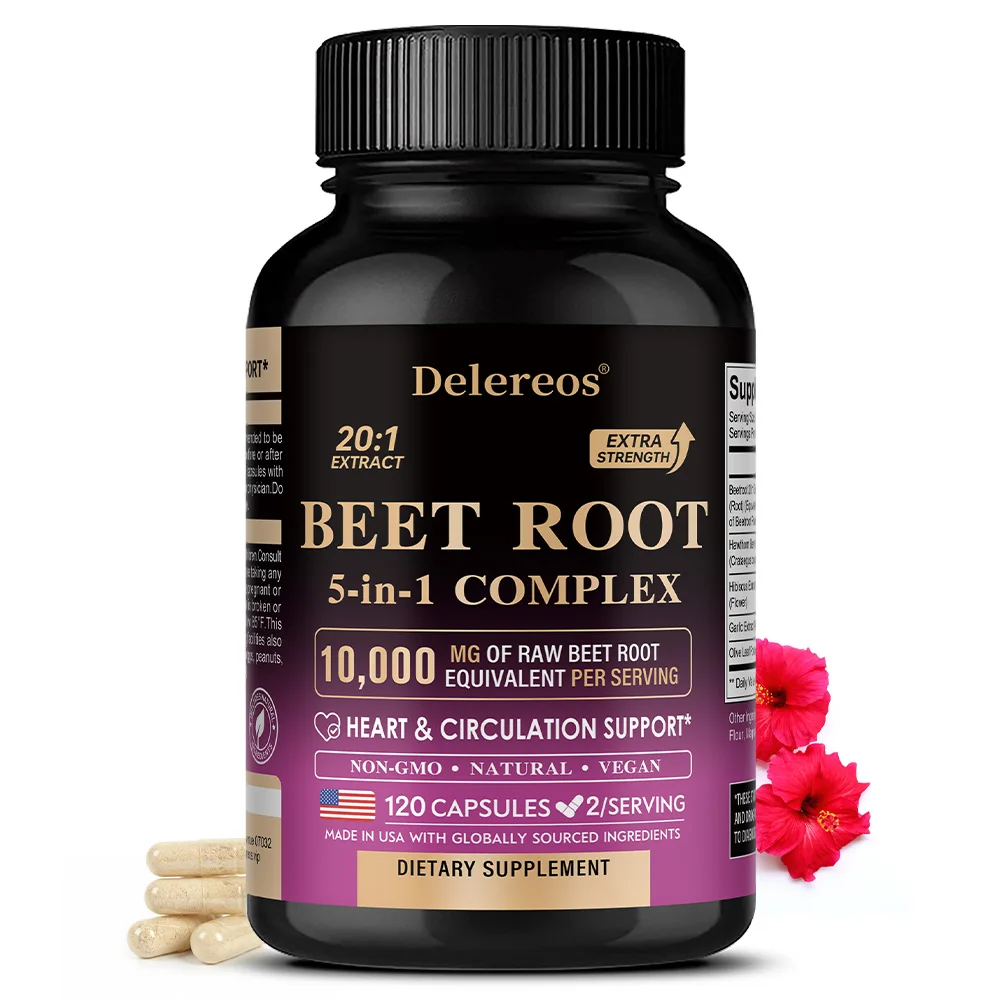 

Beet Root Capsules 10,000mg - with Garlic, Supports Heart Health, Promotes Digestive Health, and Improves Immunity