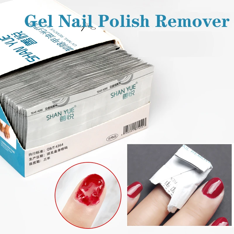 200/100Pcs Degreaser Nails Gel Nail Polish Remover,Gel Polish Remover Pads Foil Nail Art,Nail Art UV Gel Remover Nail Tools &TR0