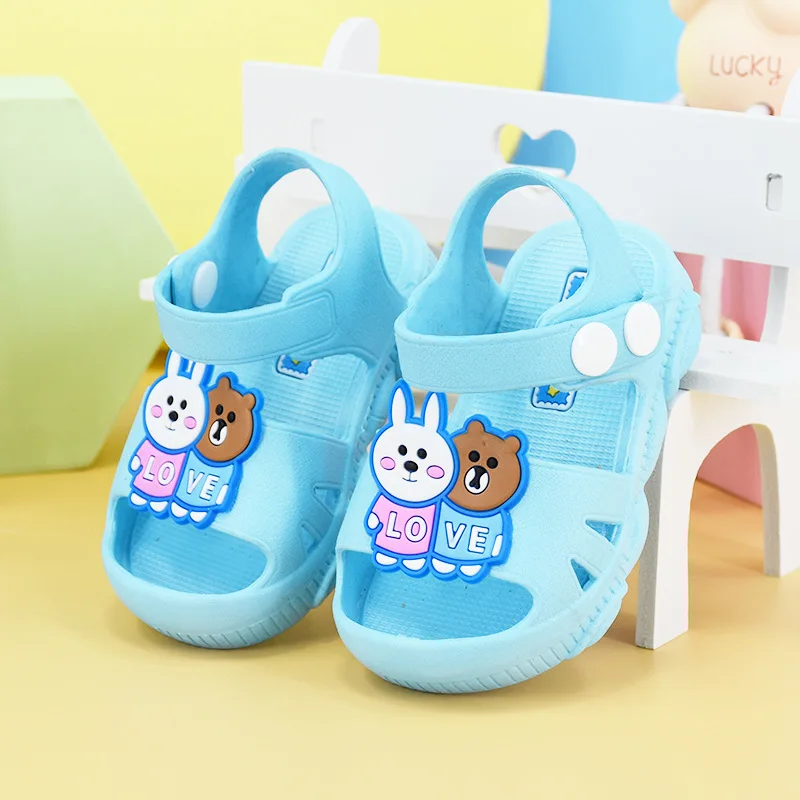 Baby Sandals Summer Cute Cartoon Beach Shoes Toddler Girls Boys Anti Slip Soft Bottom First Walkers PVC Comfortable Sandalias