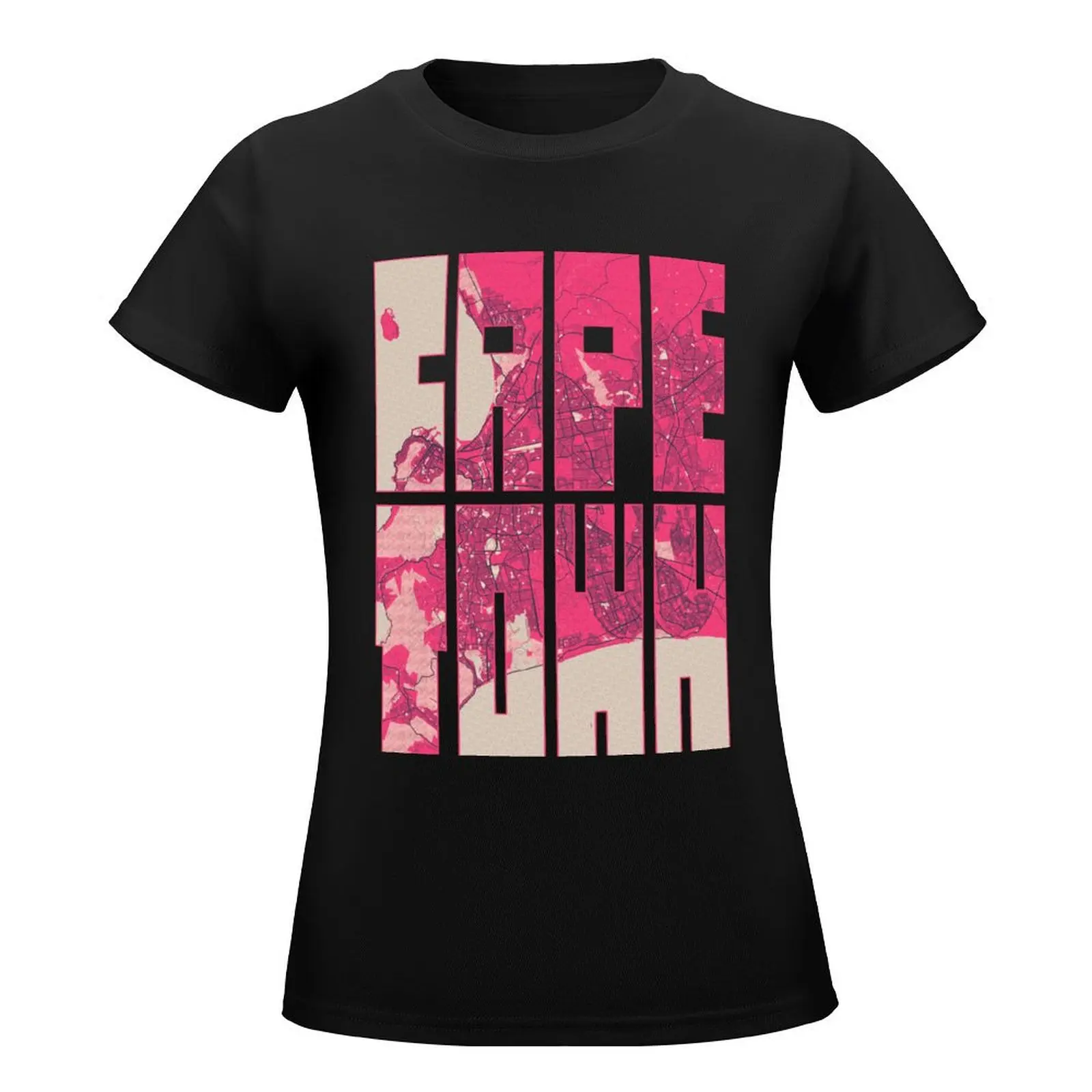 Cape Town City Map South Africa - Blossom T-Shirt cute tops animal print cropped t shirts for Women