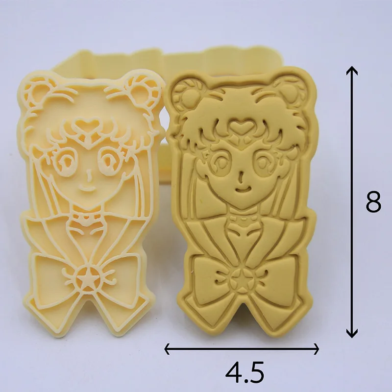 Cute Anime Sailor Moon Biscuit Mold Pastry Cutter Set Cartoon Bakery Tools Kitchen Baking Accessories Reusable Bakeware Cookies - view 5