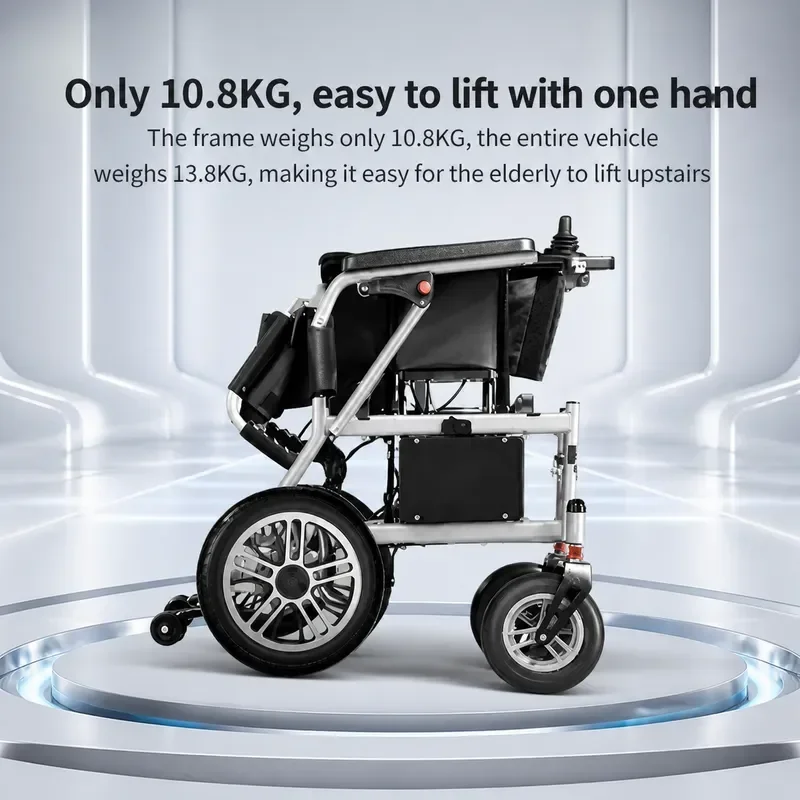 YAO Lightweight Folding Electric Wheelchair Intelligent Fully Automatic Ultra Light Scooter for Elderly Disabled