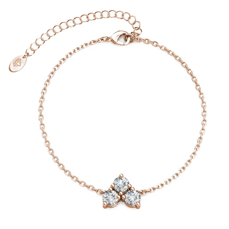 

Daisini Круглый ослепительный браслет-подвеска из качественной латуни с покрытием из белого золота 18 карат, украшенный премиальными кристаллами Сваровски