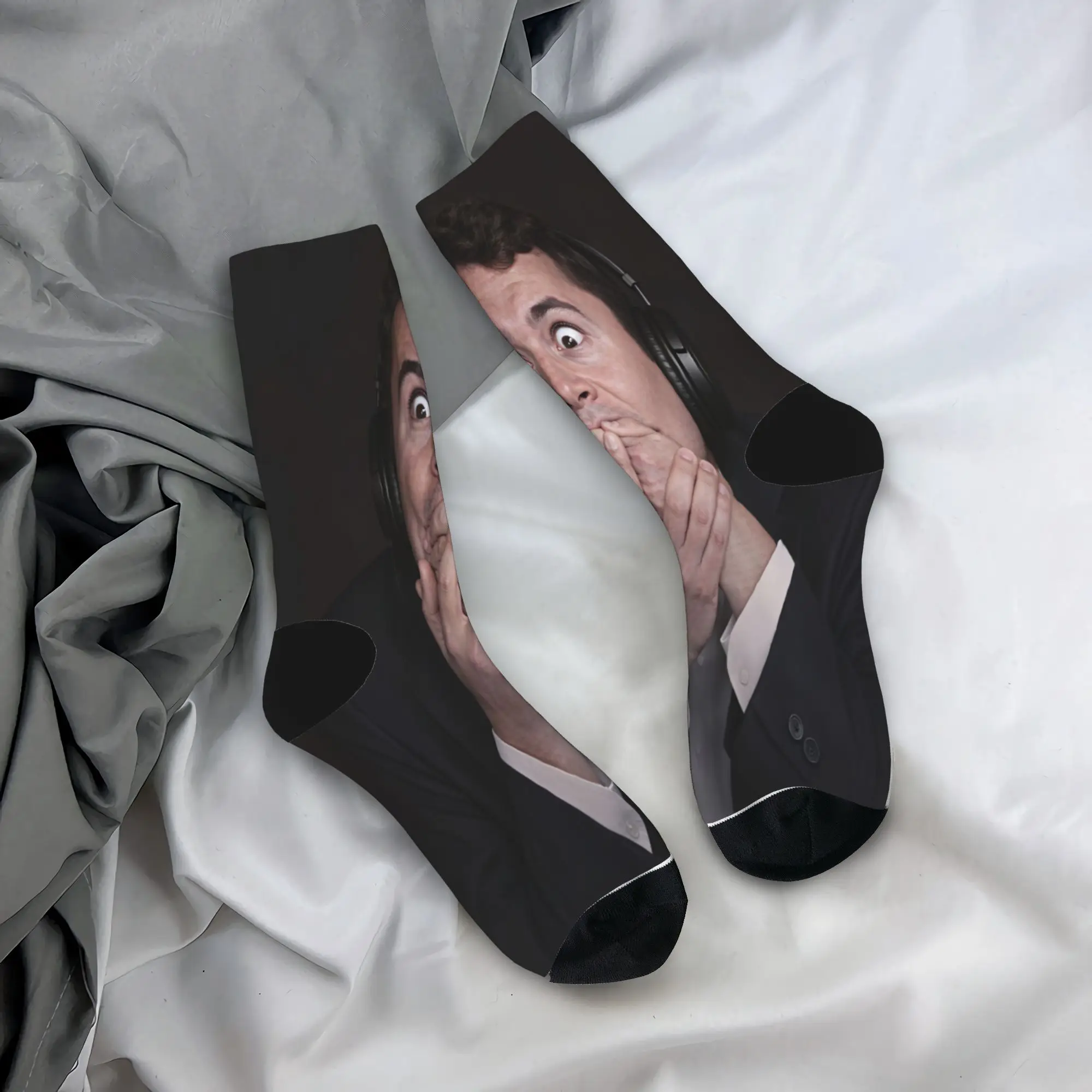 Charlie Kirk Headphones Shocked Meme Socks Design Stockings Anti-Slip Men Socks Medium Soft Winter Funny Climbing Socks