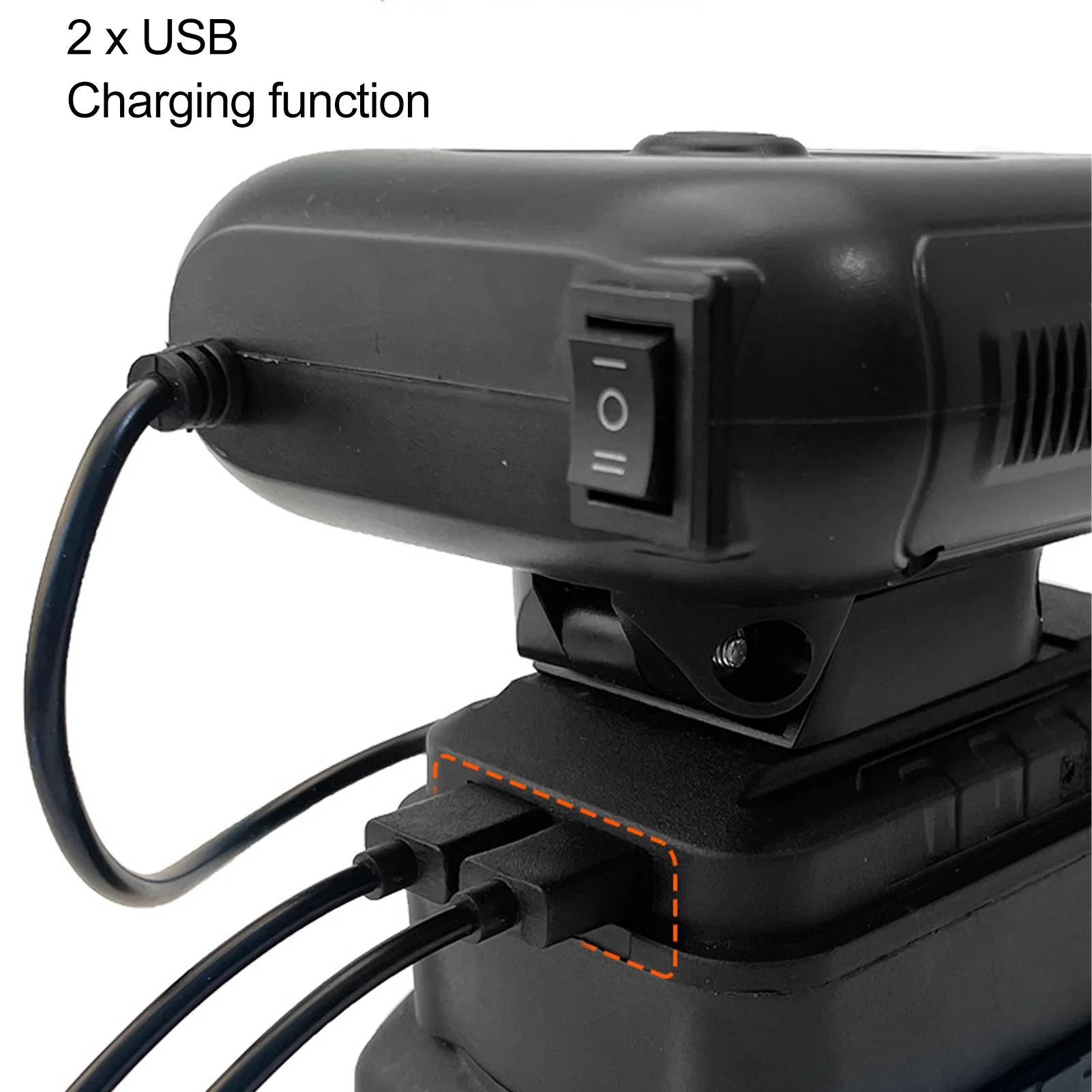 Battery Powered Heater 90 Degree Flip 2 Temperatures 2xUSB Portable Space Heater for BL1830 BL1850 BL1840 BL1845 BL1815 BL1820 B