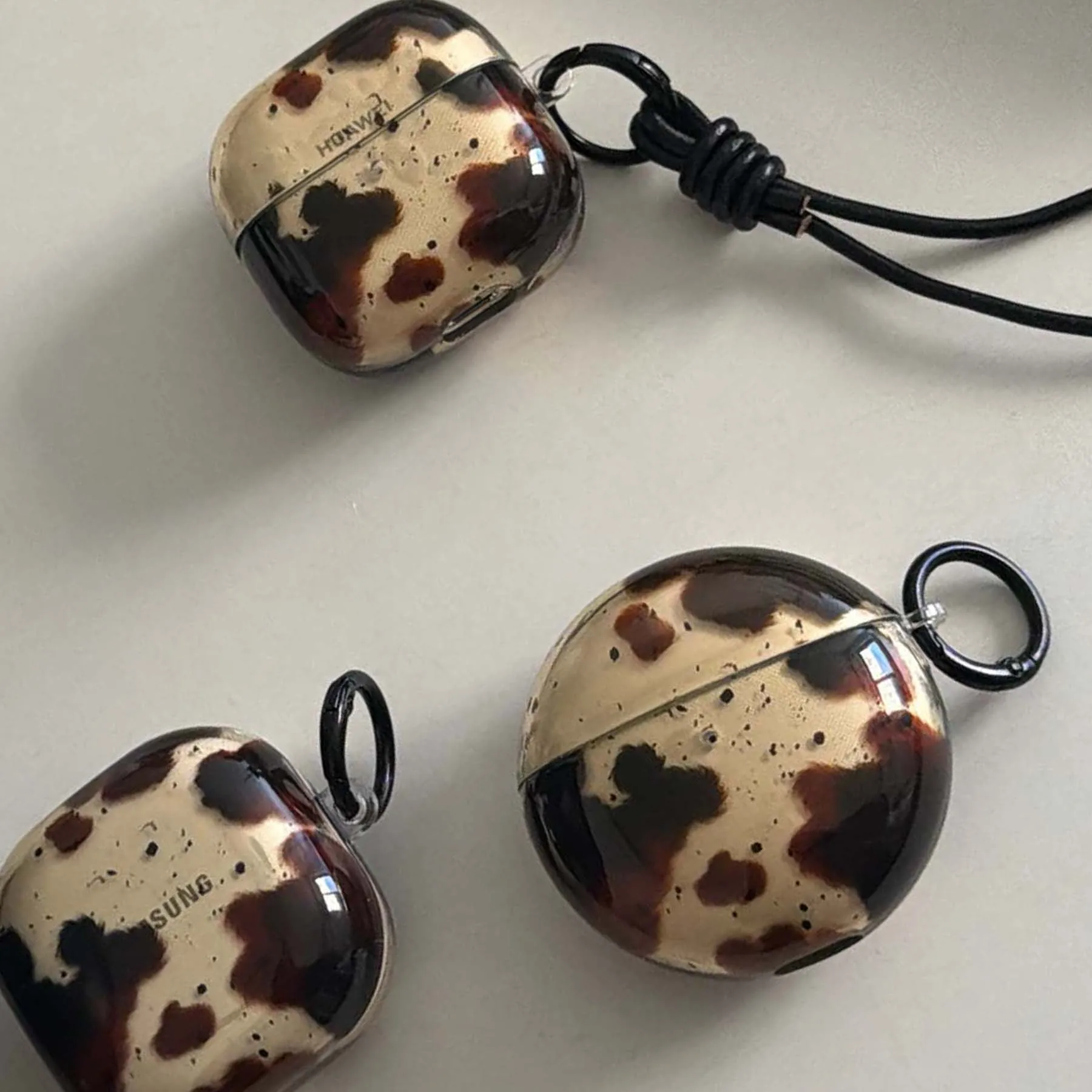 

For huawei FreeBuds 5i 6i 7i SE2/SE3 FreeClip 2 Ins black splashed ink imd eaphone case wireless bluetooth charging box cover