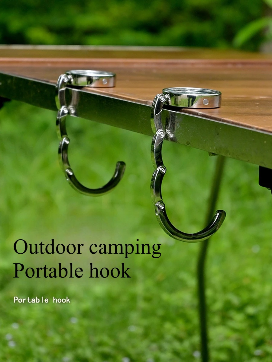 Outdoors Round Shape Portable Desk Hanger for Hanging Purse Bag Hook Holder Table Hook Crystal Alloy Foldable Hangbag Hook