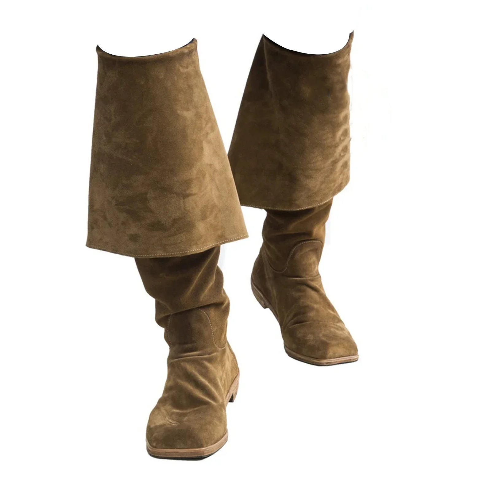 Mens Renaissance Medieval Cosplay Boots Long Boots Pirate Knight Shoes Pu Leather Fancy Carnival Party Anime Shoes