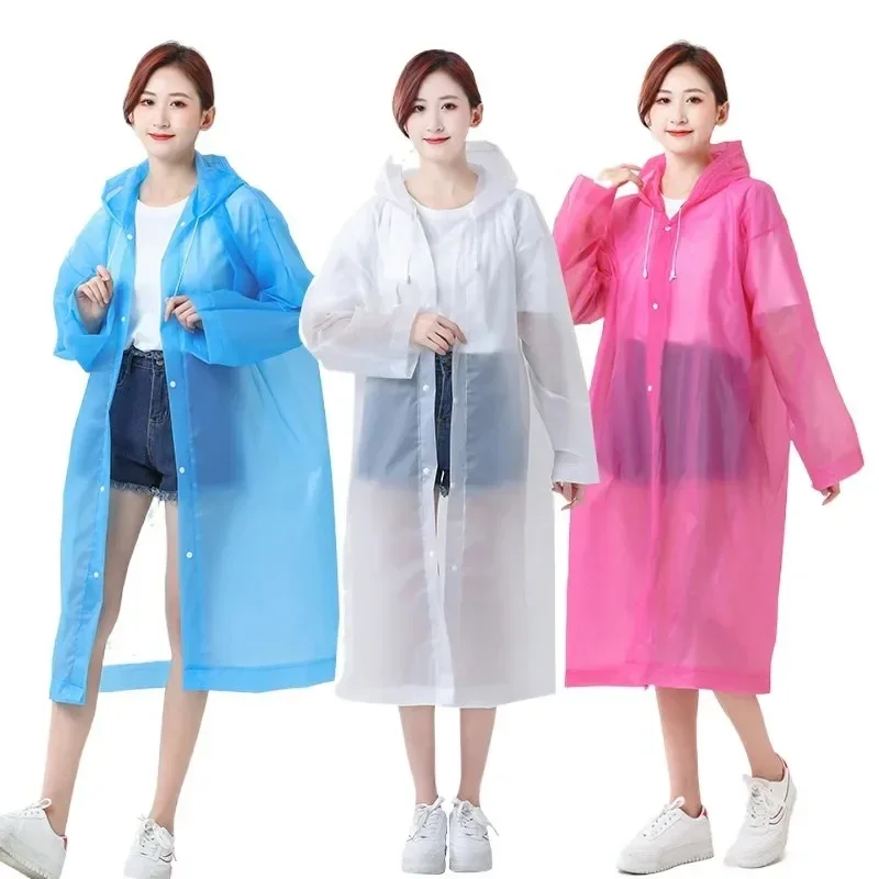 

Fashion Raincoat Jacket Men and Women Thickened Adult Portable Waterproof Outdoor Travel One-Piece Non-Disposable Eva Poncho