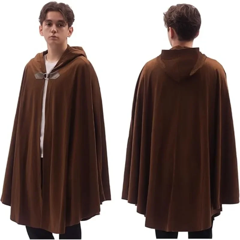 Adult Unisex Short Renaissance Hooded Cape Velvet Archer Hunter Cloak Victorian Capelet Medieval Hobbit Halloween Costume