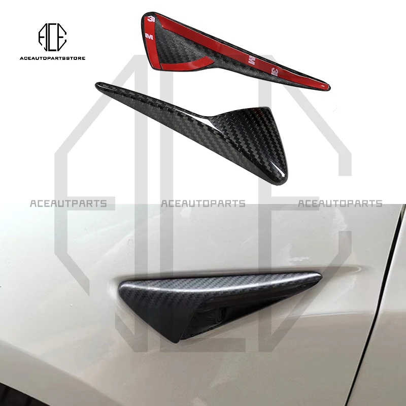 Dry Carbon Fiber Fender Trim For Tesla Model 3 Carbon Fiber Side View Camera Cover For Model Y Carbon Fiber Camera Cover