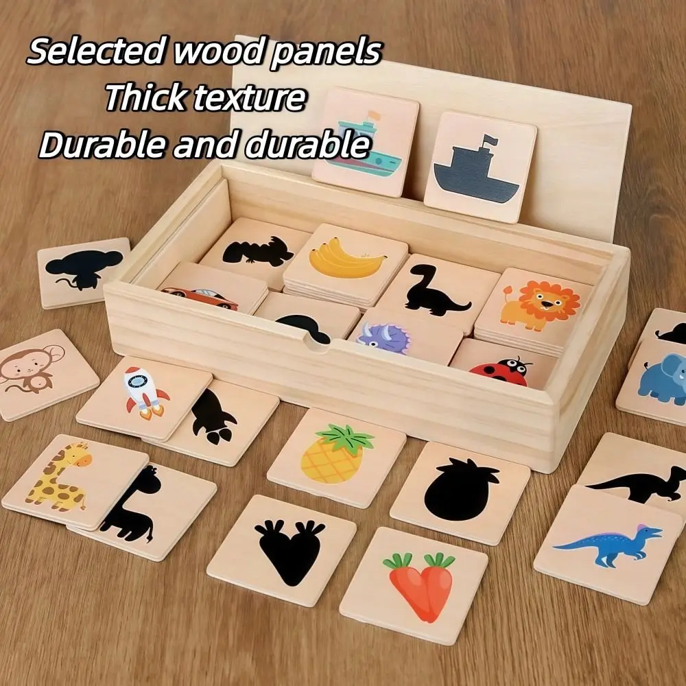 나무 모양 맞추기 퍼즐 동물/과일 모양 몬테소리 그림자 맞추기 퍼즐 게임 내구성 가볍고 휴대 가능