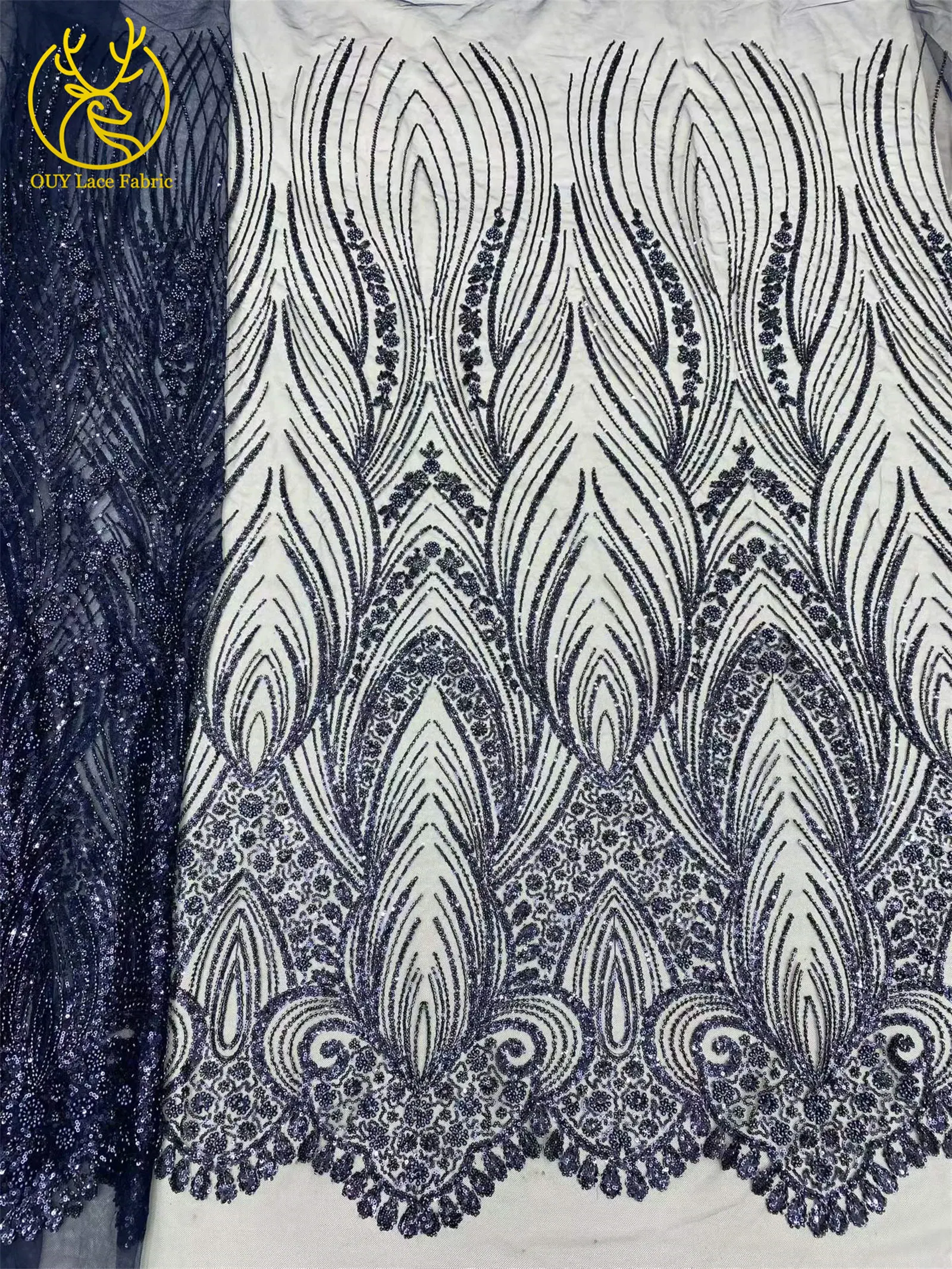 Grüner Afrikanischer Spitzenstoff 2026 Hochwertige Pailletten Tüll Französische Mode Netzspitze Abendkleid Stickerei Nähen – Detail 19