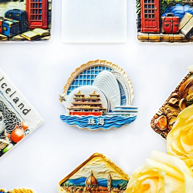 Zhuhai Pearl Grand Theater Fridge Magnet - Exquisite 3D Shell Design Perfect Cultural Souvenir From The Coastal City Modern Gift