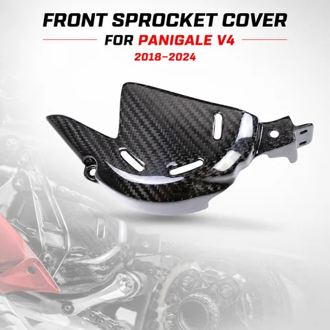 Front Sprocket Cover Chain Guard Carbon Fiber Engine Side Drive Area for Ducati Panigale V4 2018-2024 Motorcycle Accessories